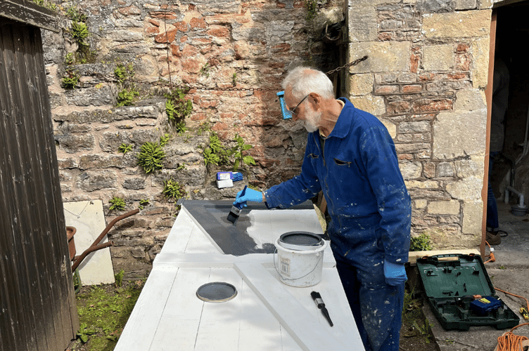 A volunteer working at Bishops Palace, Wells