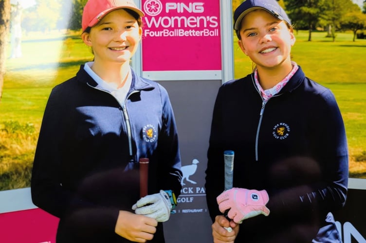 Mendip juniors Lauren Morris and Harper Howerd at the Ping Finals Day.