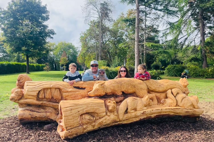 A Norway Maple in Victoria Park, Frome, has been transformed into a hand-carved bench featuring wildlife designs, after it was felled due to a fungal infection.