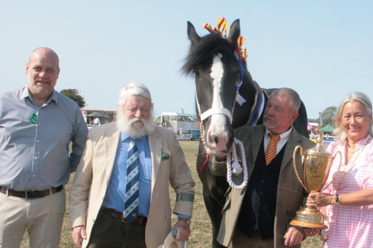 Colin Horler with gold cup at Mid Somerset Show
