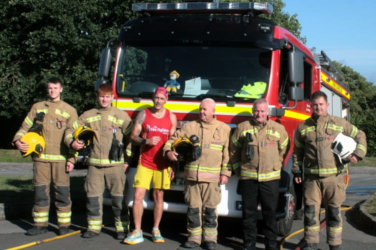 Scott Butler with members of Chew fire station