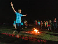 Patients and family brave a firewalk for charity 