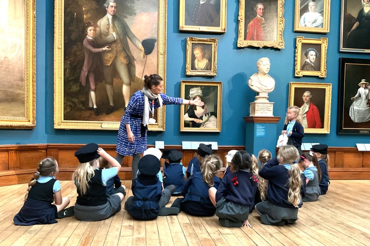 Pupils from Peasedown St John Primary School at the Victoria Art Gallery, Bath.