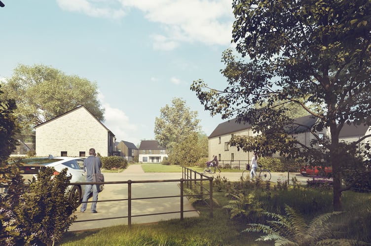 Artist's impression of 74 homes on Packsaddle Way in Frome