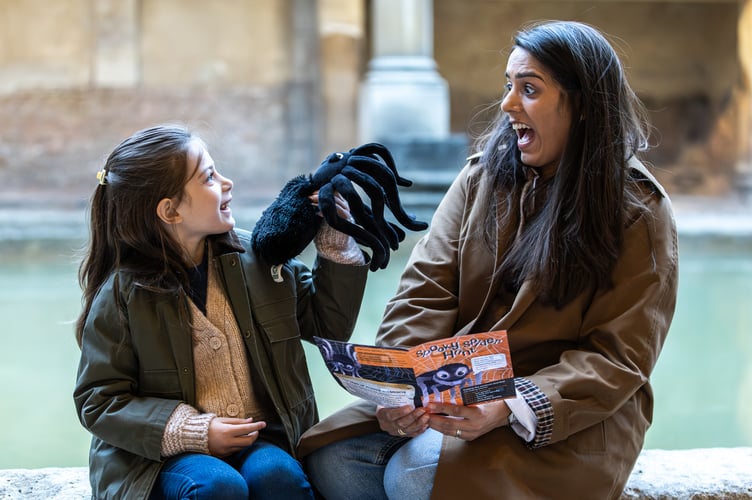 Discover the Halloween-themed trail inspired by the Roman legend of Minerva and Arachne at the Roman Baths this half term.