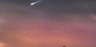 Comet Lemmon seen over Mendip Hills