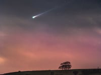 Comet Lemmon seen over Mendip Hills