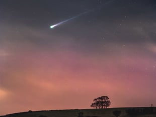 Comet Lemmon seen over Mendip Hills