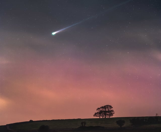 Comet Lemmon seen over Mendip Hills