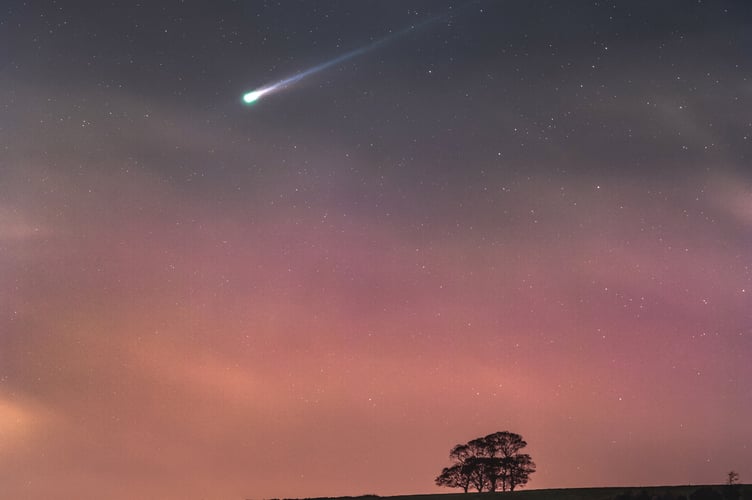 A skywatcher has captured a jaw-dropping view of a comet from Somerset. Josh Dury used clever camera techniques to document the scene from the Mendip Hills as Comet C/2025 A6 (Lemmon) streaked through the sky. The comet is currently brightening in the night sky and can be seen over the UK as it approaches its closest point to Earth on October 21. He said: "I took this last Sunday ahead of anti-cyclonic gloom, mist and fog and was able to confirm it through aurora reports that evening." Working with challenging dark sky photography, Josh stacked ten images taken at the scene and applied minor contrast and saturation adjustments to reveal faint detail of the cometâs extended tail.