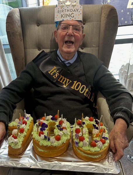 Jack Rugg, a resident of Somer Valley House care home in Midsomer Norton, celebrated his 100th birthday with family and friends.