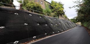 Partially collapsed embankment stabilised
