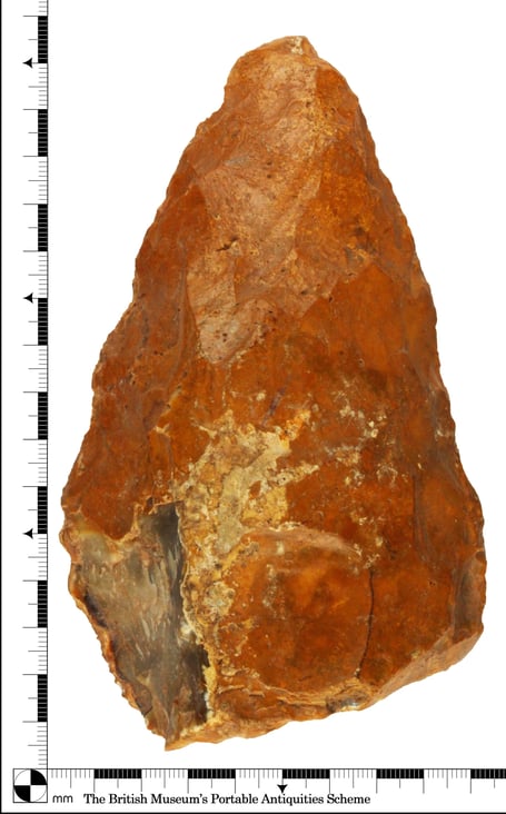 This palaeolithic handaxe was found in Somerset and is one of Harptrees History Society's upcoming speaker's favourite objects