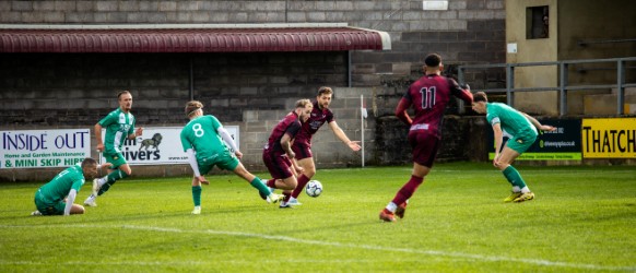 Paulton Rovers v Helston Athletic action