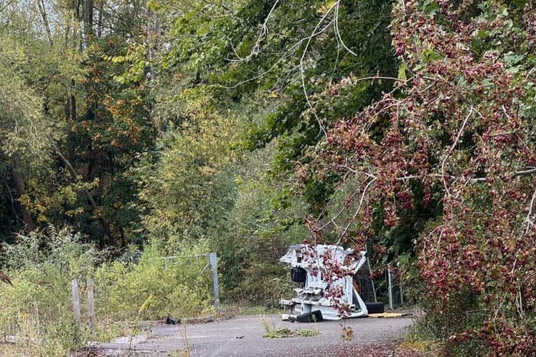 An abandoned car at the Saxonvale site, where the council spends around £30,000 a year on security to prevent trespass and damage.