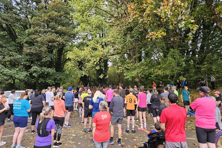 Runners gathered for the 100th Five Arches Park Run in Radstock