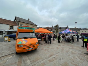 Ice cream van explaining the local plan consultation