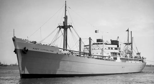 The Port Lyttelton on which Pamela travelled to Australia in the 50s