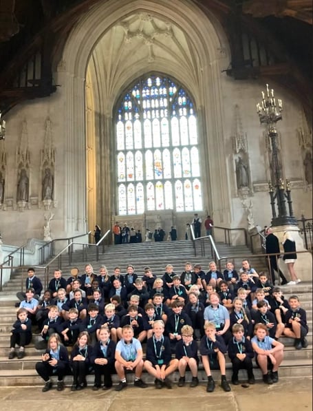 Year 6 pupils from Peasedown St John Primary School during their recent trip to the Houses of Parliament in London. 