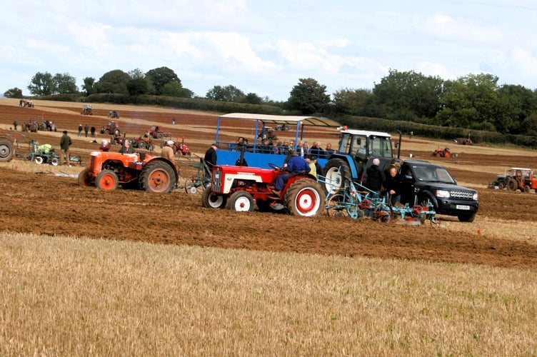 The busy view across the plough field