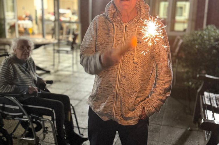 Tony with a sparkler
