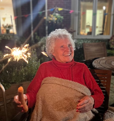 Trudy was thrilled to join the festivities at Kingfisher Lodge Care centre in Saltford