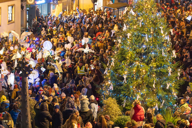 Festive lights switch-on illuminates town