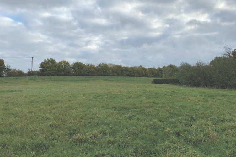 Planned site of 35 homes on Trowbridge Road in Beckington.