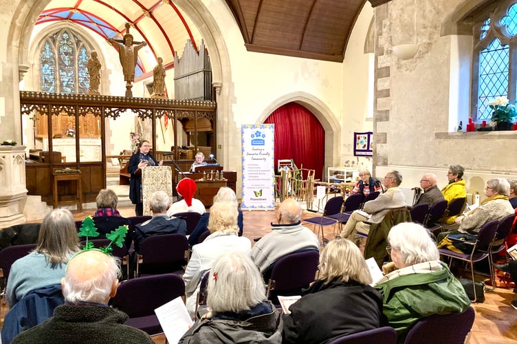 Peasedown’s Dementia Friendly Carol Service last Monday at St John’s Church.