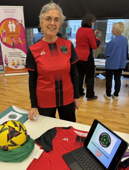 Amanda Bachrach, manager of Somer Valley Strikers Walking football group, Chilcompton, at the Community Catalyst event