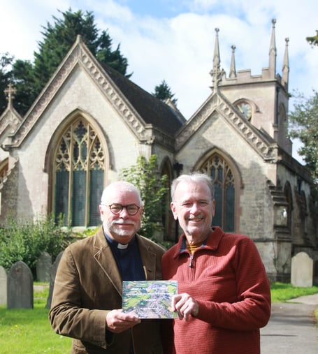 Martin Blewett, Rector, (left) and author Larry Cunningham