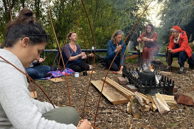 Willow weaving with Back to Nature, a Community Interest Company based in Frome
