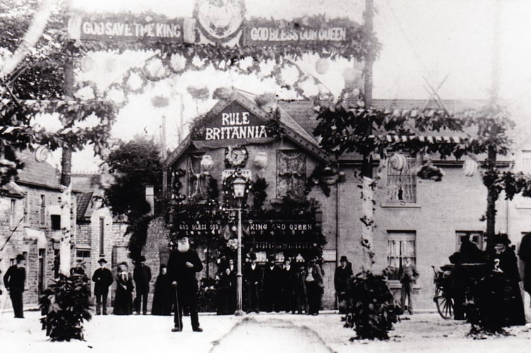 Last week’s Mystery Photograph showed Timsbury Square decorated for the Coronation of Edward VII in 1902.