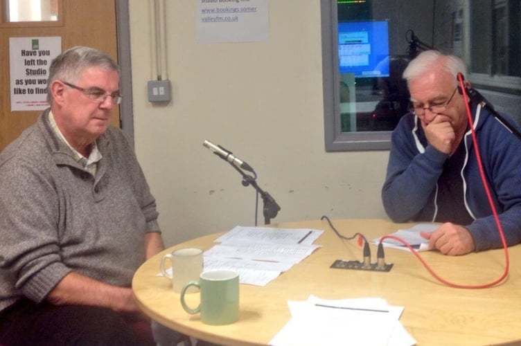 Bob Allard (left) and Tony Walsh, long serving match reporter at Paulton Rovers.
