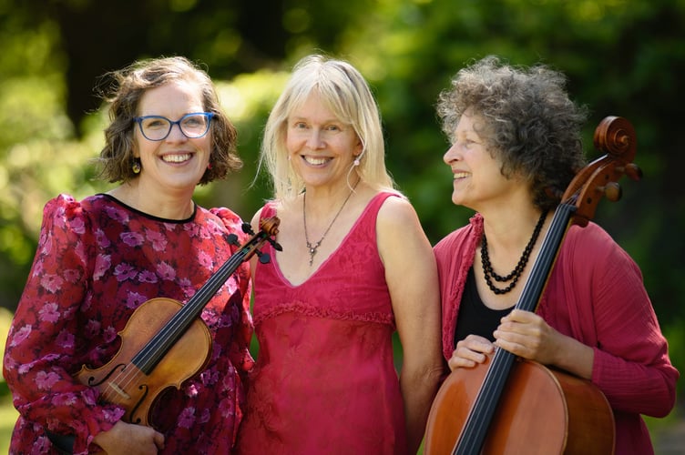 The trio Jacquelyn Bevan on piano, Ruth O’Shea with violin and Linda Stocks on cello