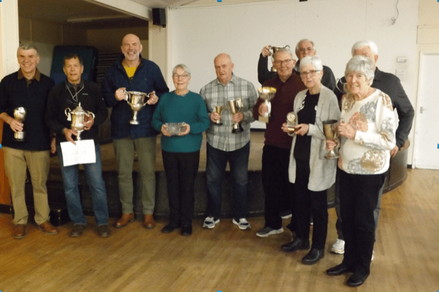 Pratten Bowls Club stage presentation night 