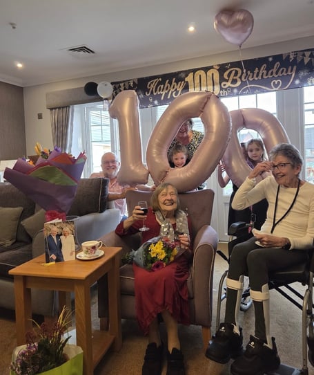 A milestone 100th Birthday for Wells care home resident Greta Sherring. 