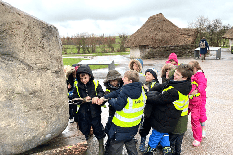 The pupils explored the Stonehenge site with great enthusiasm according to Headteacher Ruth Noall.