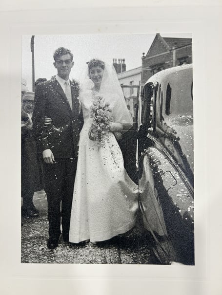 Somer Valley House care home residents Pauline and John West on their wedding day. 