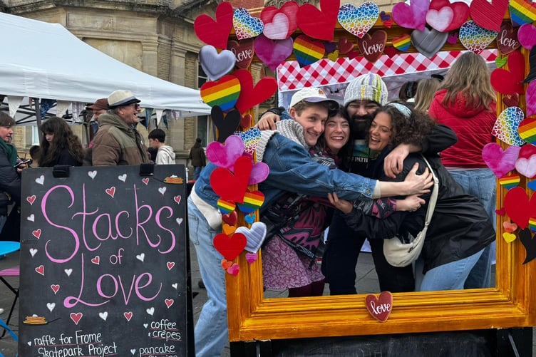 Love was in the air for Frome's inaugural Pancake Dash on Valentine's Day.