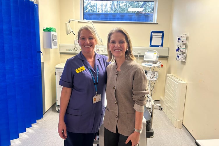 MP Wera Hobhouse was given a tour of RUH A&E by senior matron Tracey Thorn.