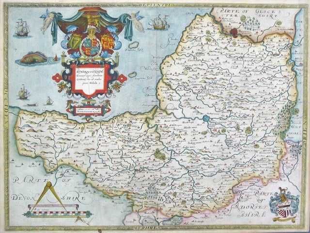Antique maps of Somerset, like this one, were discussed during Harptrees History Society's recent meeting
