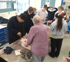 School bird box collaboration with shedders