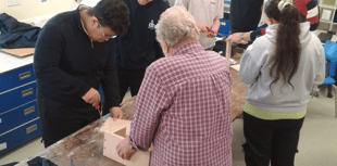 School bird box collaboration with shedders