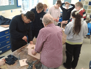 School bird box collaboration with shedders