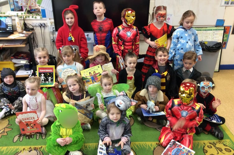 Children from St Benedict's in Midsomer Norton dressed as their favourite book characters.