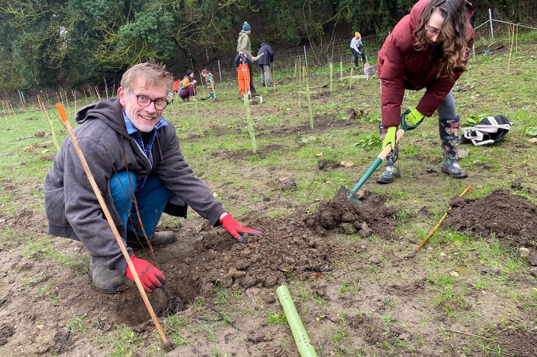 More than 3000 saplings were planted on the community woodland site, all native UK species.