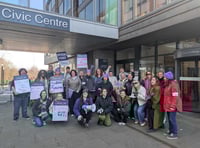 Protesting social workers drown out councillors