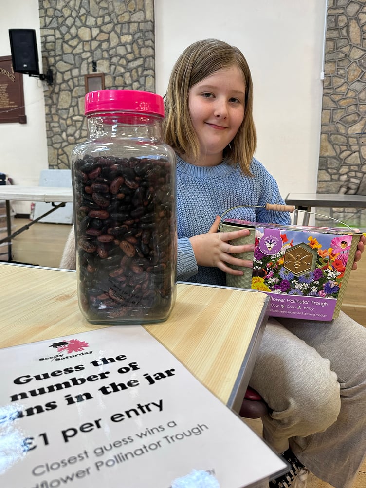 Young visitors were also kept busy guessing the number of beans in the jar.