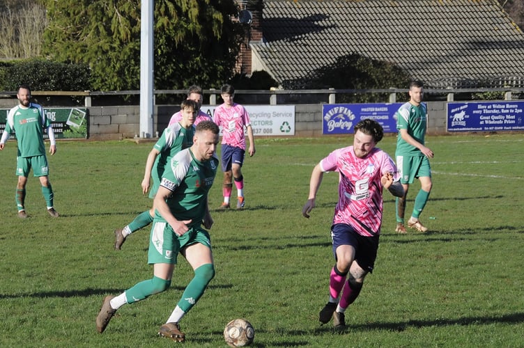 Caelen Simpson (left) - put Welton ahead at Bitton